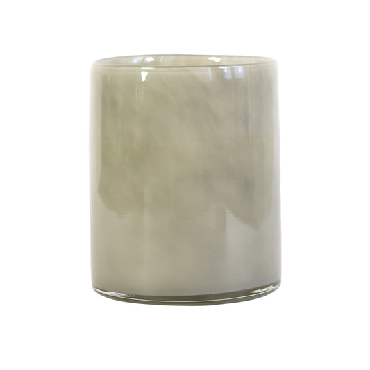 Large blown glass candle holder, stone