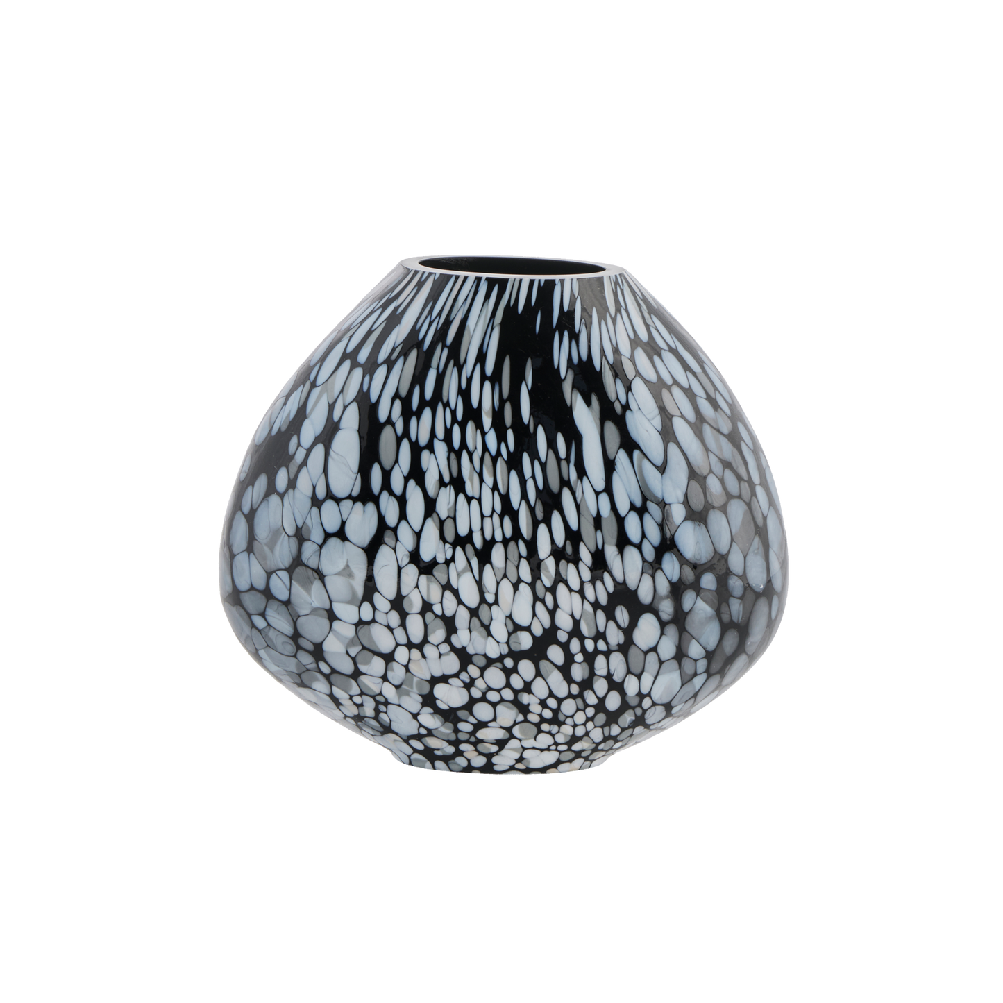 Small patterned glass vase, black