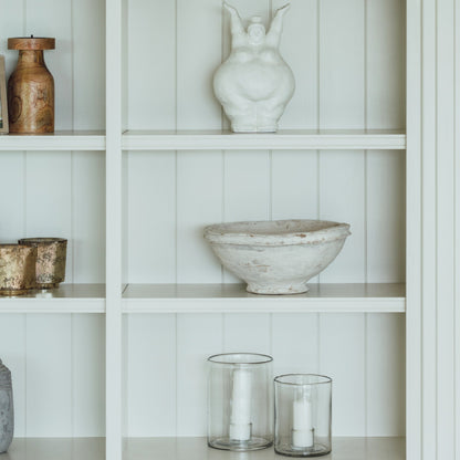 White papier-mâché decorative bowl