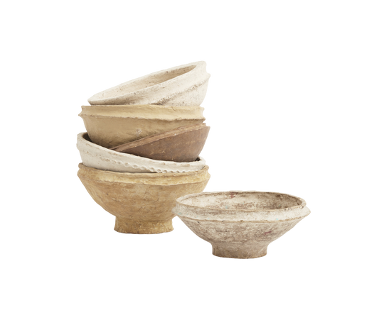 White papier-mâché decorative bowl