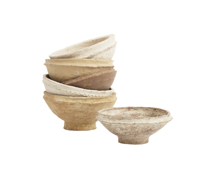 White papier-mâché decorative bowl