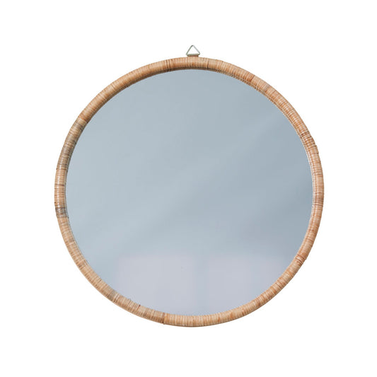 Round rattan mirror, 60cm