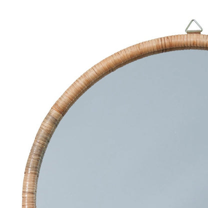 Round rattan mirror, 60cm