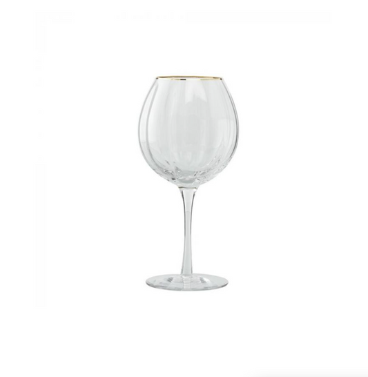 Gold-rimmed gin glass