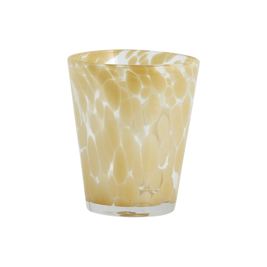 Yellow patterned drinking glass