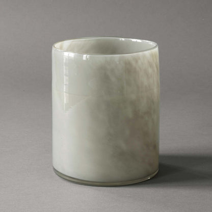 Large blown glass candle holder, stone